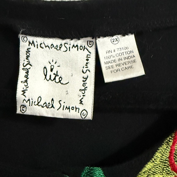 Vintage Michael Simon Lite Christmas Tree Appliqué Cardigan Size 2X - Picture 5 of 6